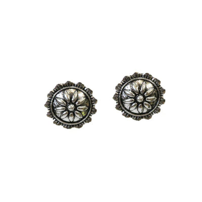 West & Co. Womens Silver Concho Earrings