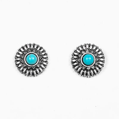 West & Co. Womens Silver Flower Stud Earrings