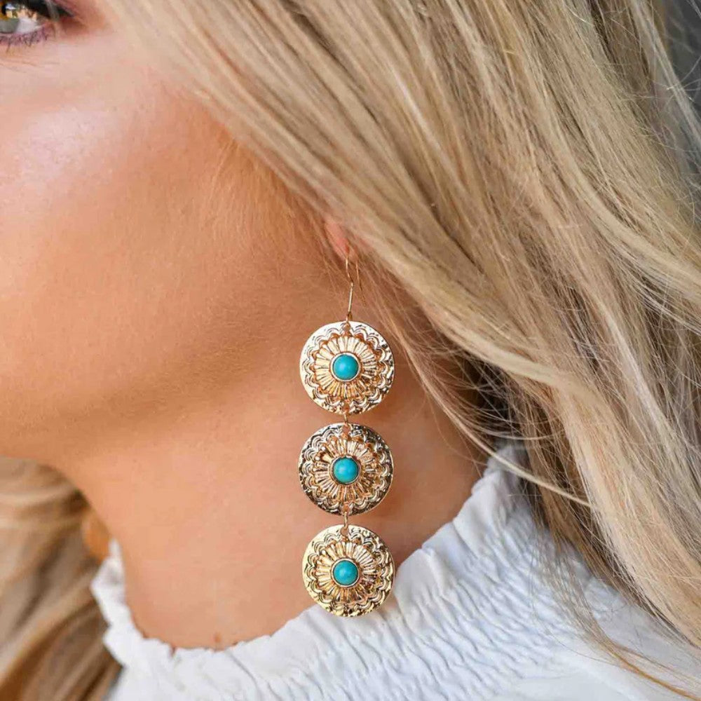 West & Co. Womens 3 Tier Concho Earrings - E777G