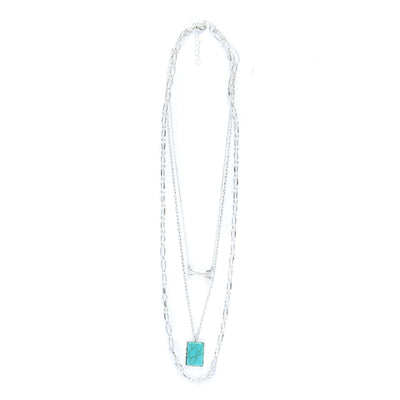 West & Co. Womens Arrow Layered Chain Necklace Silver - N1265BS