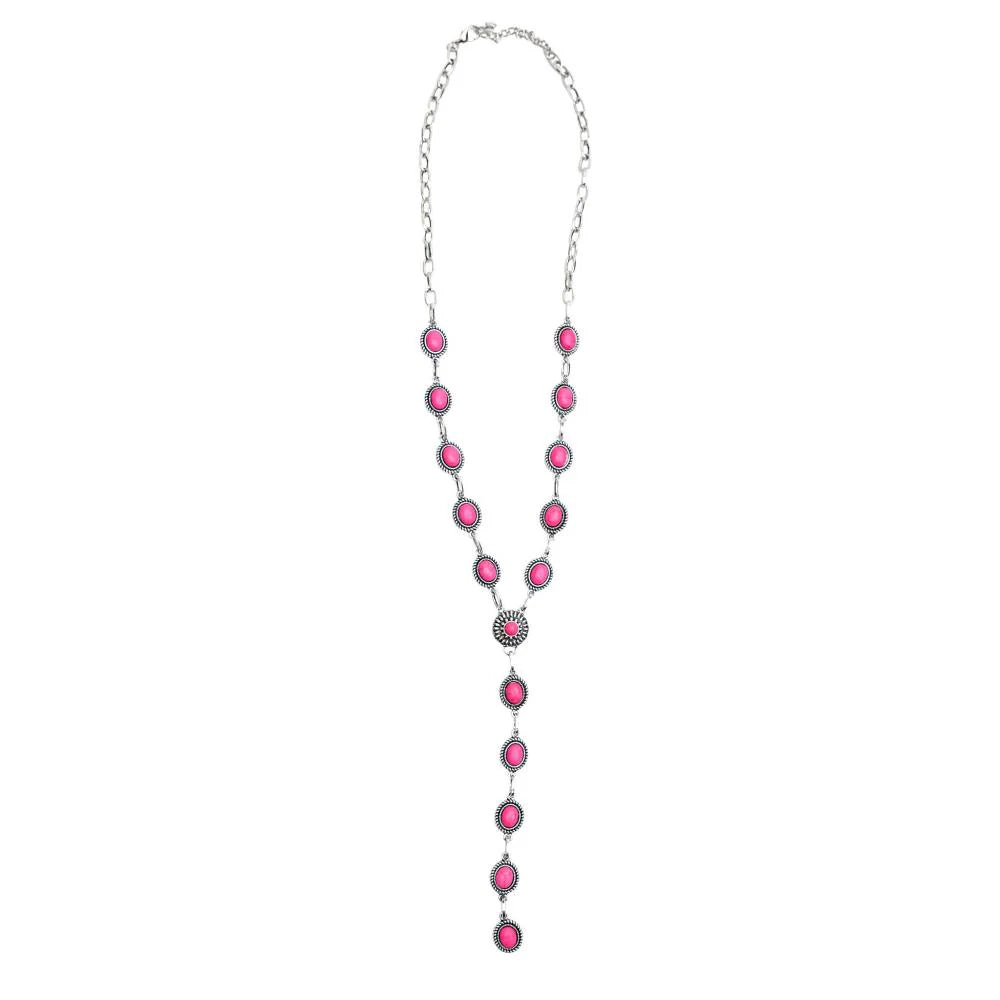 West & Co. Womens Concho Lariat Necklace Pink - N1223PNK