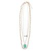 West & Co. Womens Gold Turquoise Necklace - N1265