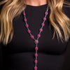 West & Co. Womens Concho Lariat Necklace Pink - N1223PNK