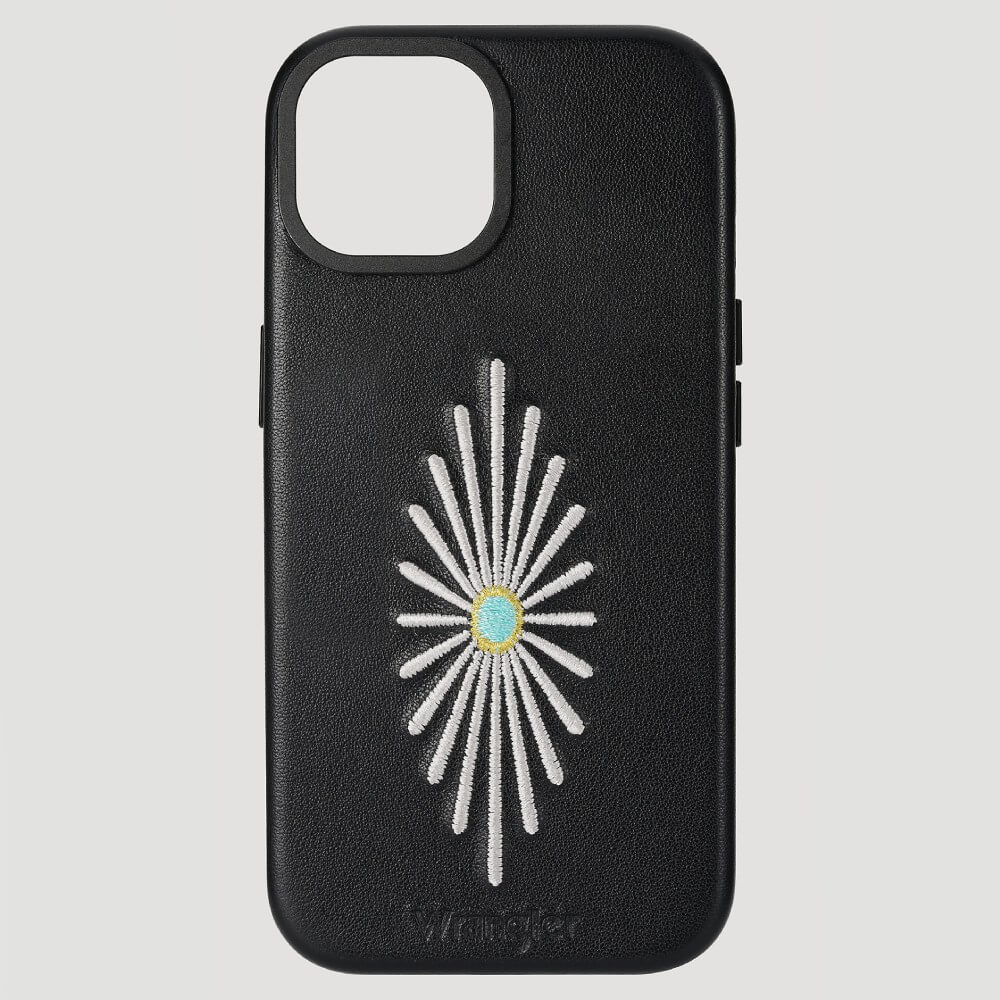 Wrangler Smartphone Leather Embroidery Case Black Size 15 Wrangler Smartphone Leather Embroidery Case Black Size 15