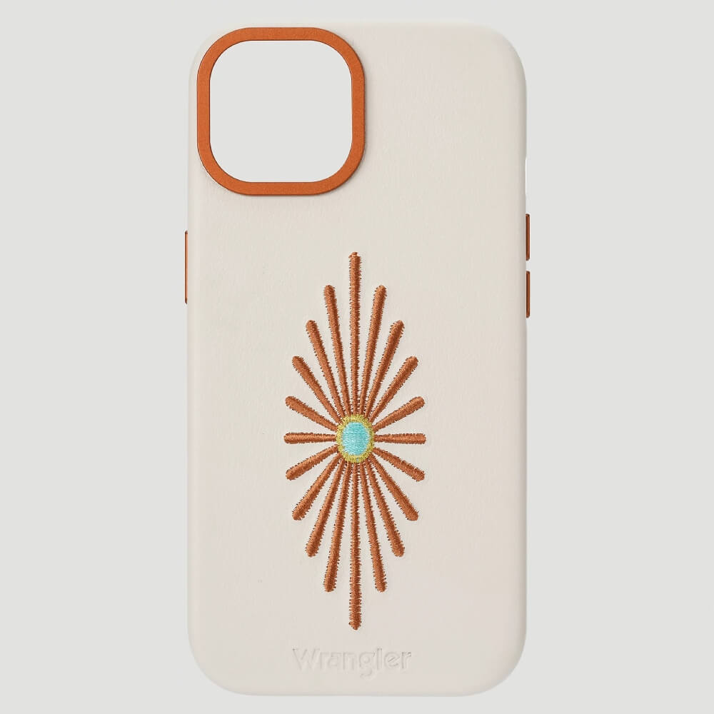 Wrangler Apple iPhone 15 Leather Embroidery Case