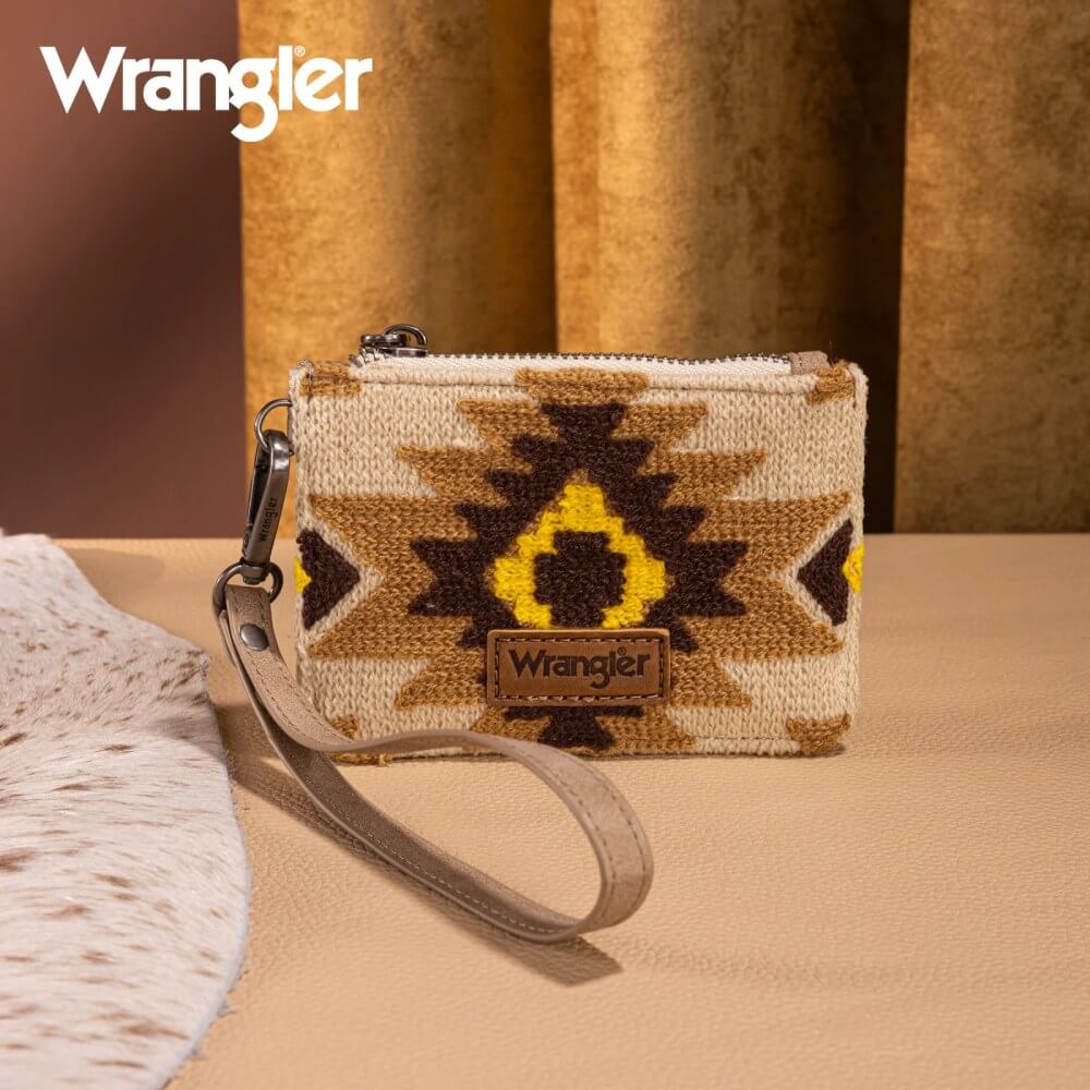Wrangler Womens Aztec Print Card Wallet Tan - WG226-W069TN