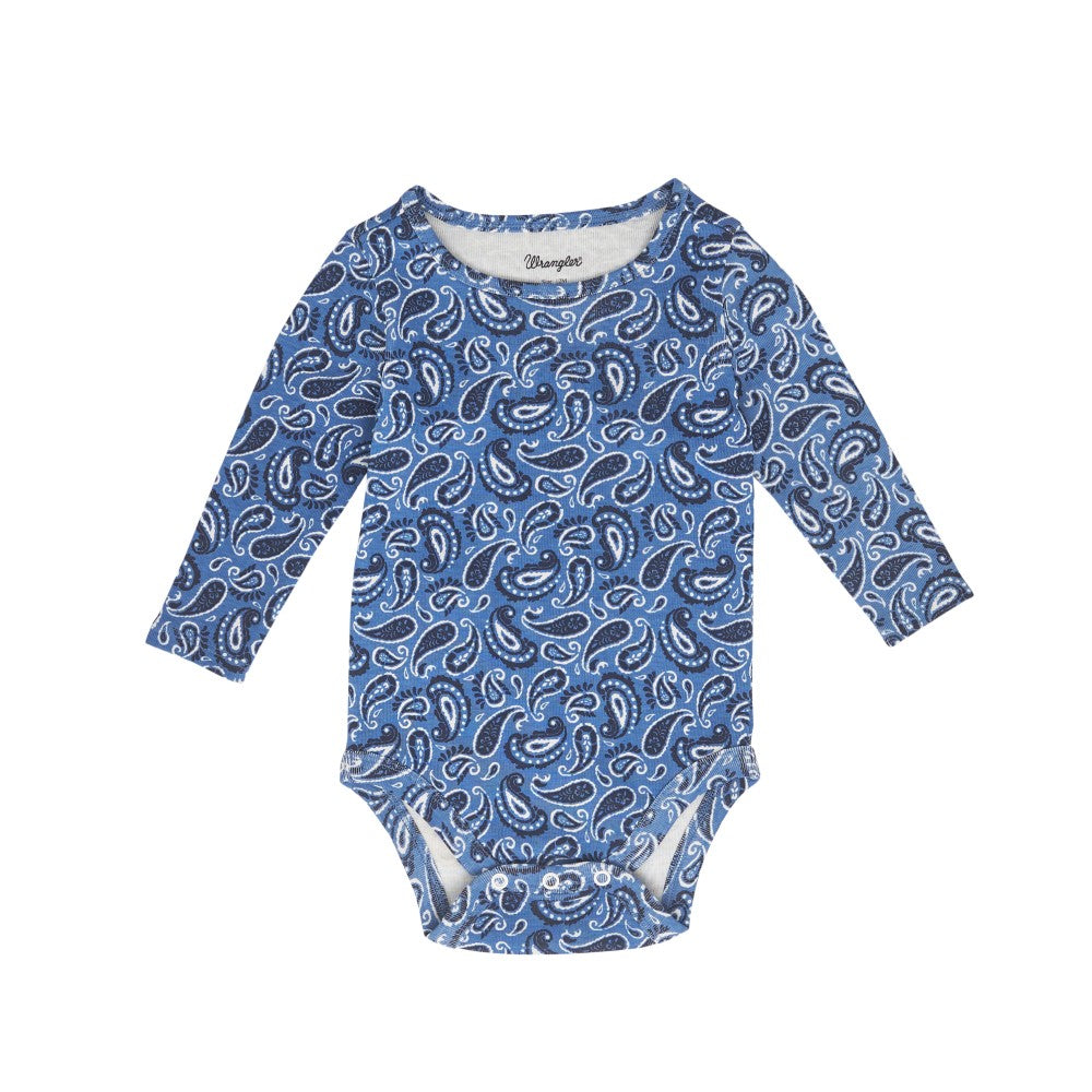 Wrangler Baby Boy Blue Western Onesie