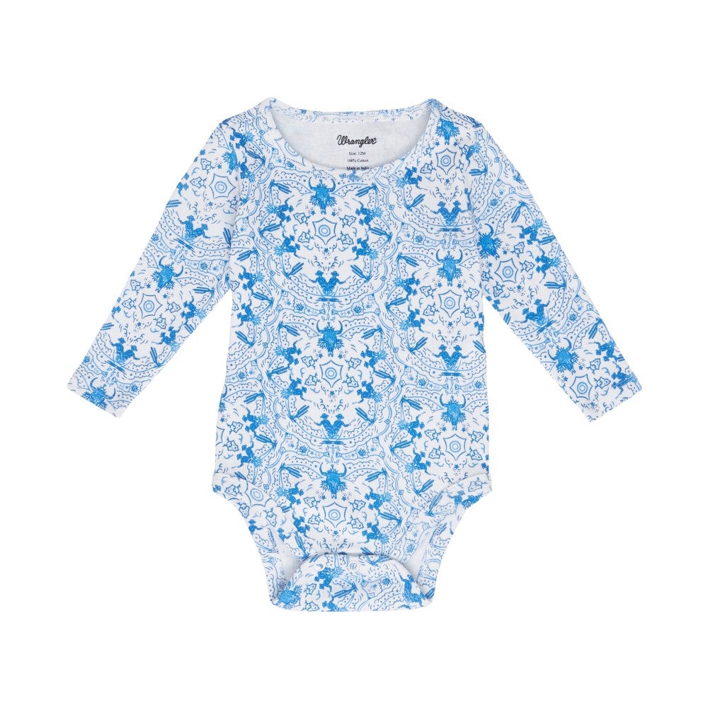 Wrangler Baby Boy Blue Western Onesie