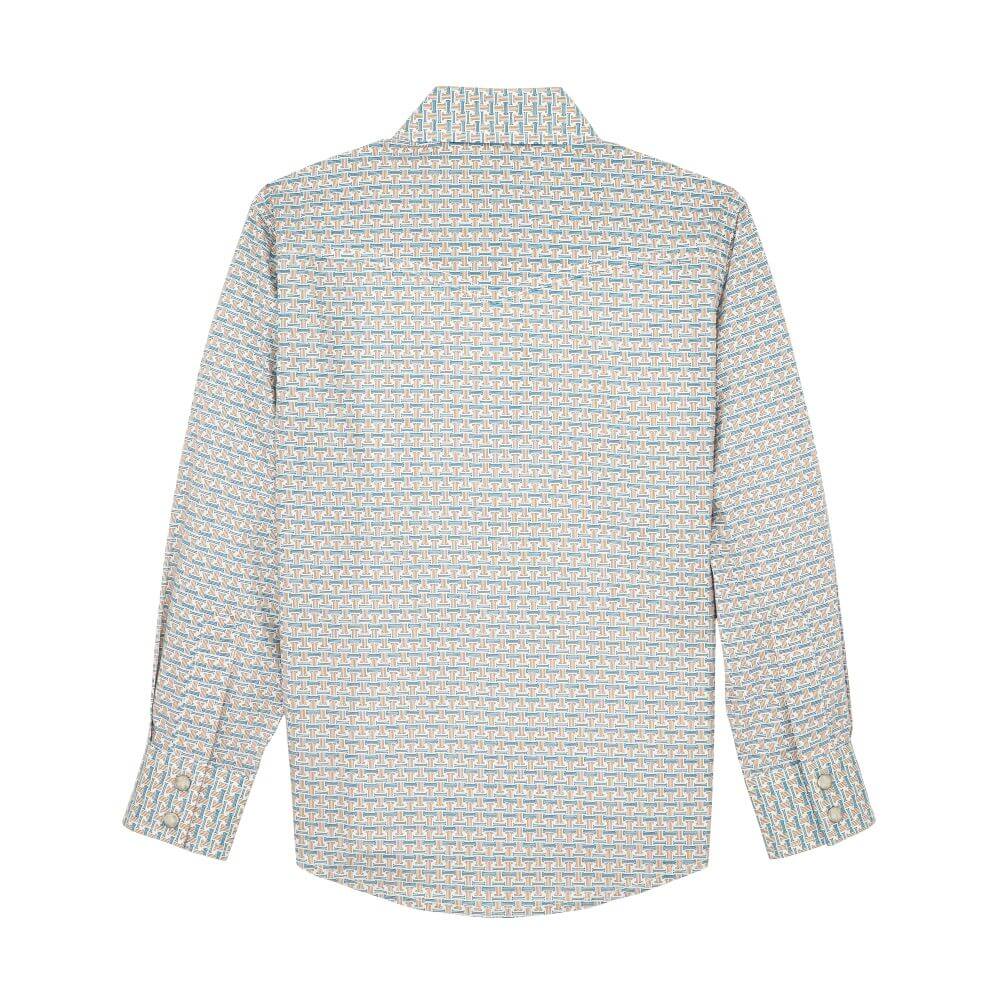 Wrangler Boys 20X Advanced Comfort Shirt Rustic Brown/Teal - 112367917