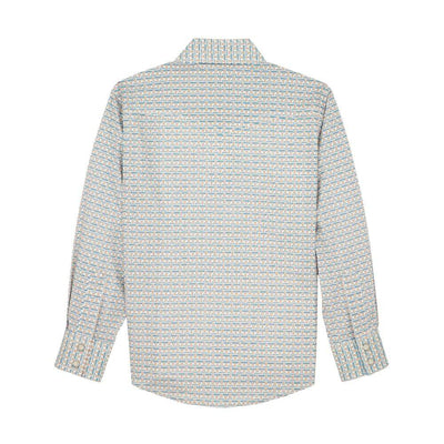 Wrangler Boys 20X Advanced Comfort Shirt Rustic Brown/Teal - 112367917