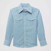 Wrangler Boys 20X Advanced Comfort Western Shirt Blue Jay - 112374376