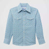 Wrangler Boys 20X Advanced Comfort Western Shirt Blue Jay - 112374376