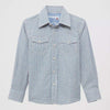 Wrangler Boys 20X Advanced Comfort Western Shirt Blue Stops - 112374368