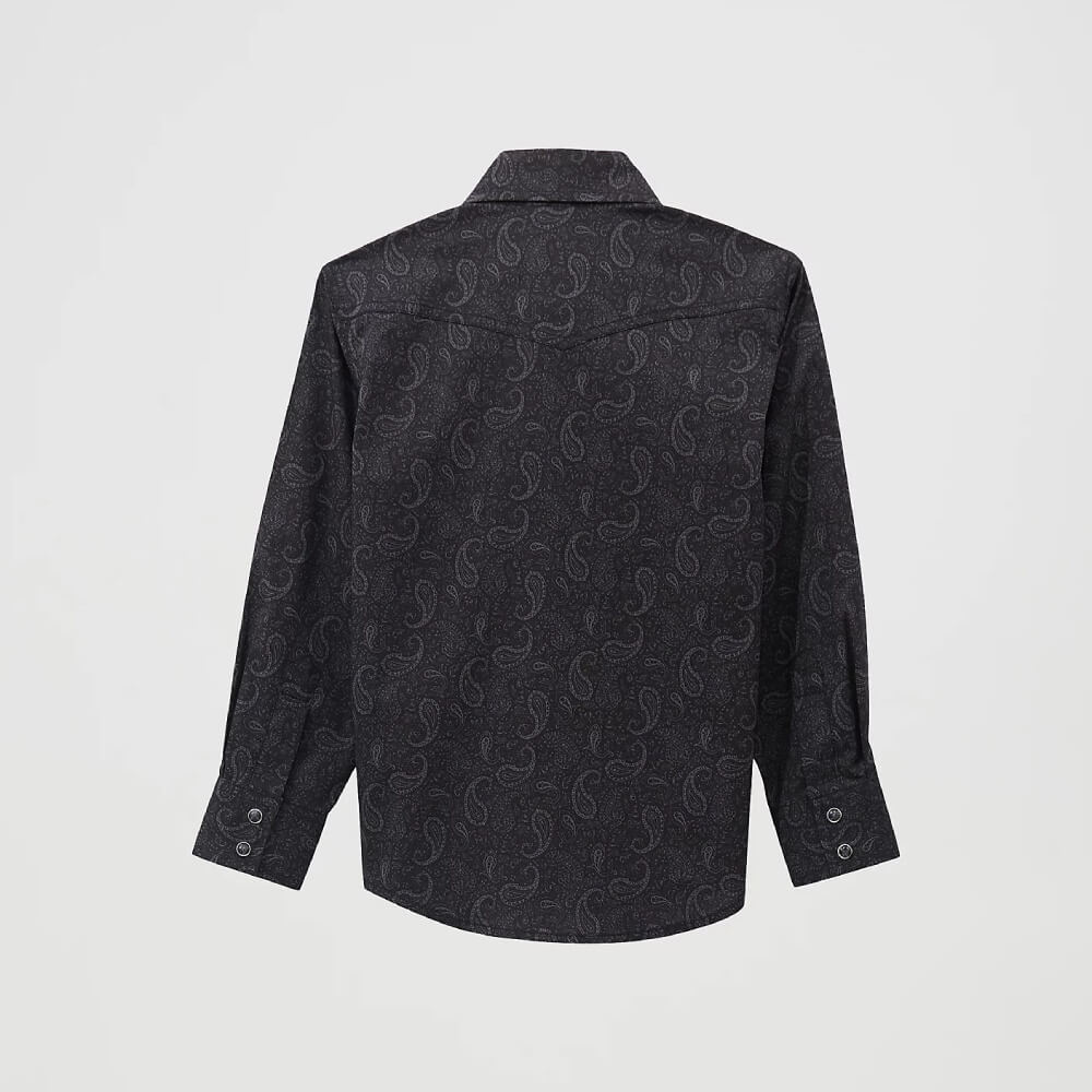 Wrangler Boys 20X® Advanced Comfort Western Shirt Shadow Paisley (black) - 112369504