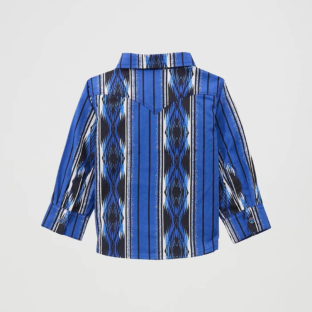 Wrangler Boys Checotah Western Shirt Bold Blue - 112369537