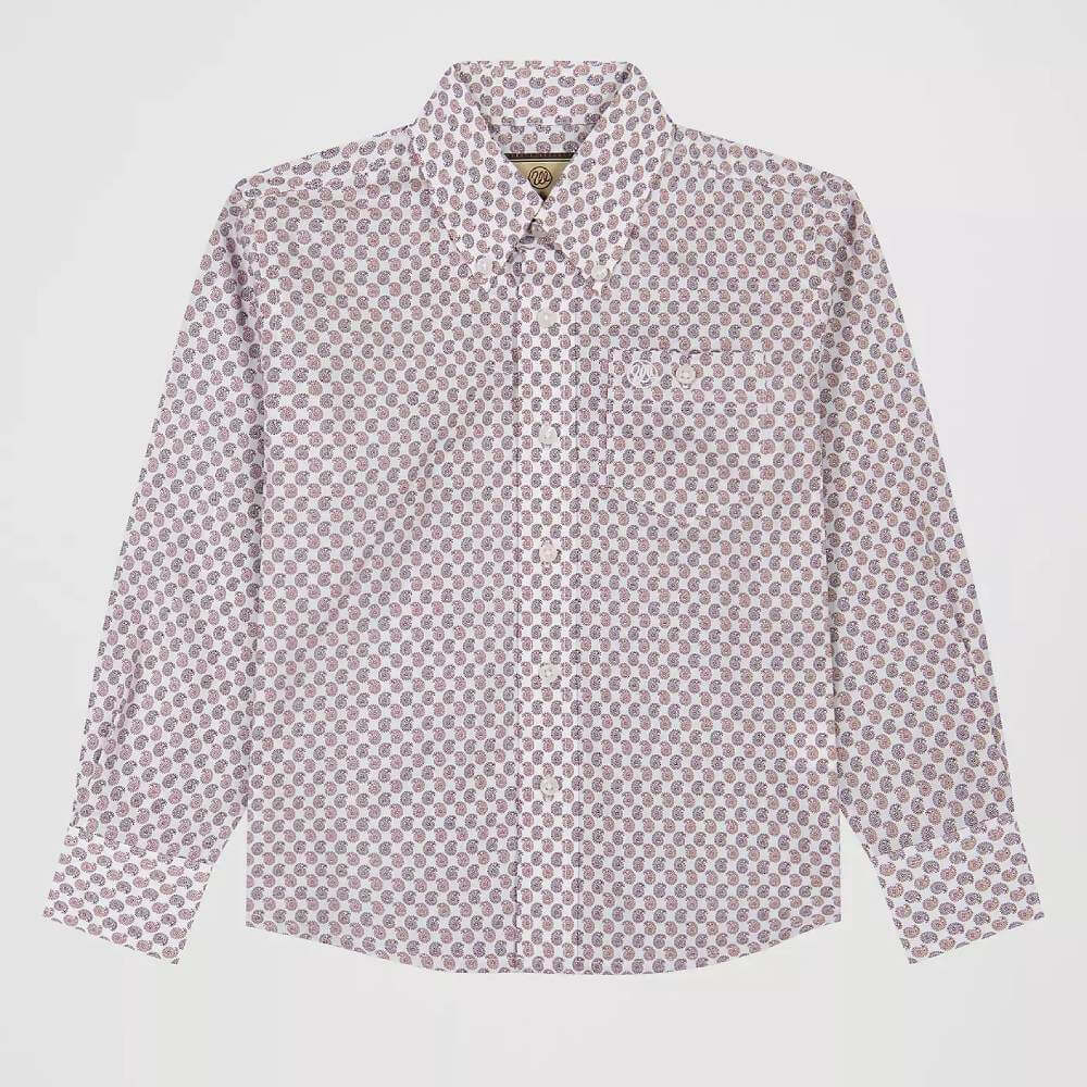 Wrangler Boys Classic Button-Down Print Shirt Red - 112381631
