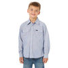 Wrangler Boys Cowboy Cut Western Snap-Front Shirt Blue Chambray - 10BW7013B