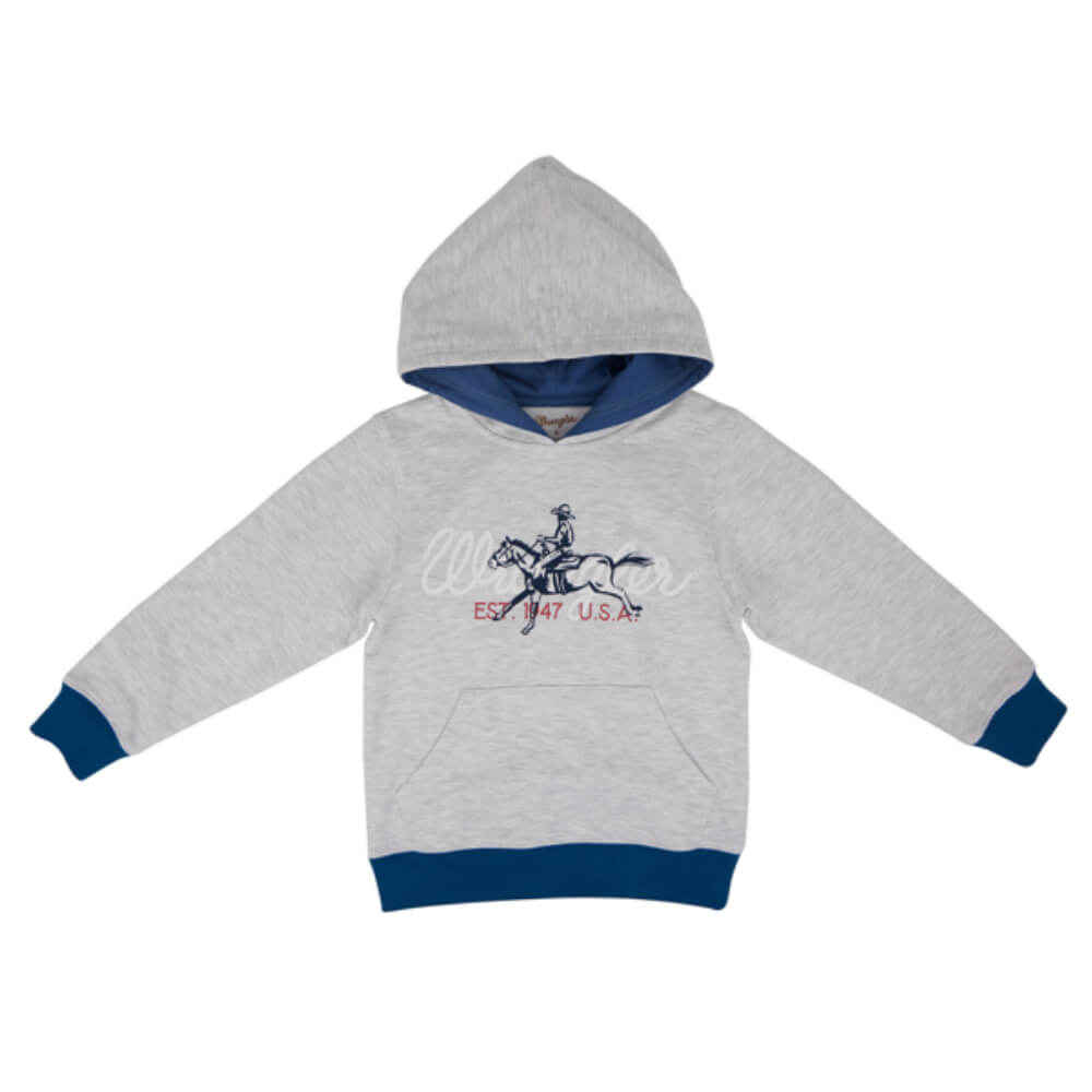 Wrangler Boys Cowboy Hoodie Gray Heather - PW2400016