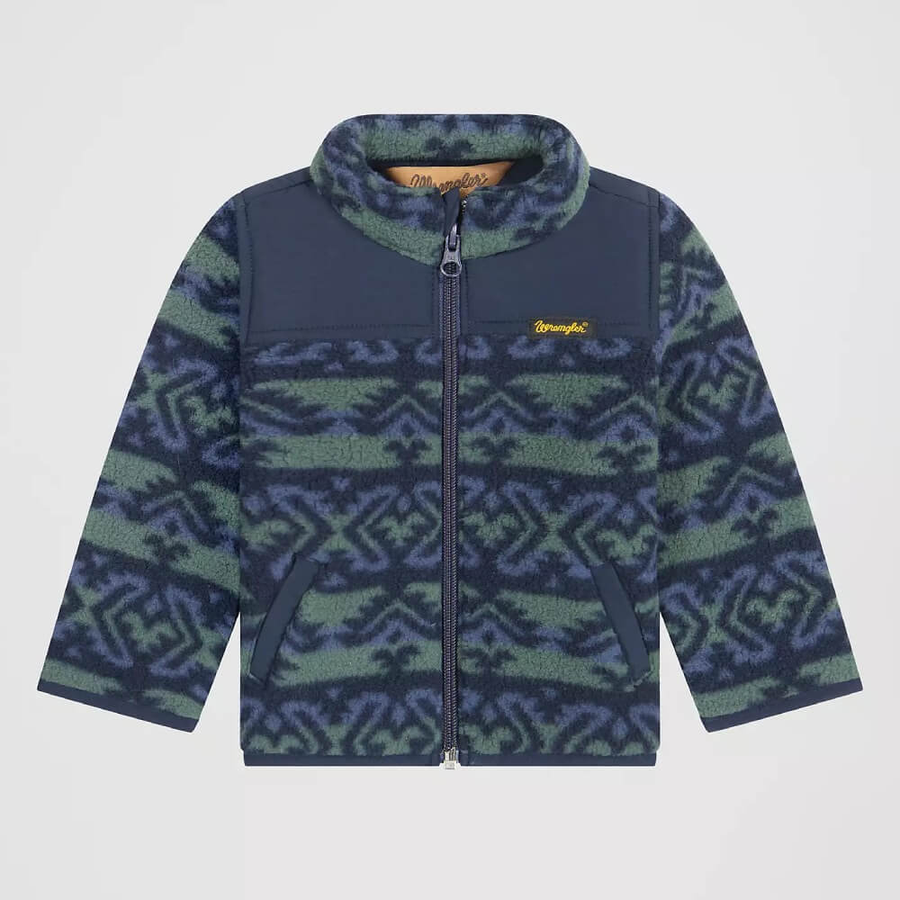 Wrangler Boys Hay Away Full Zip Sherpa Jacket Dark Forest - 112382946