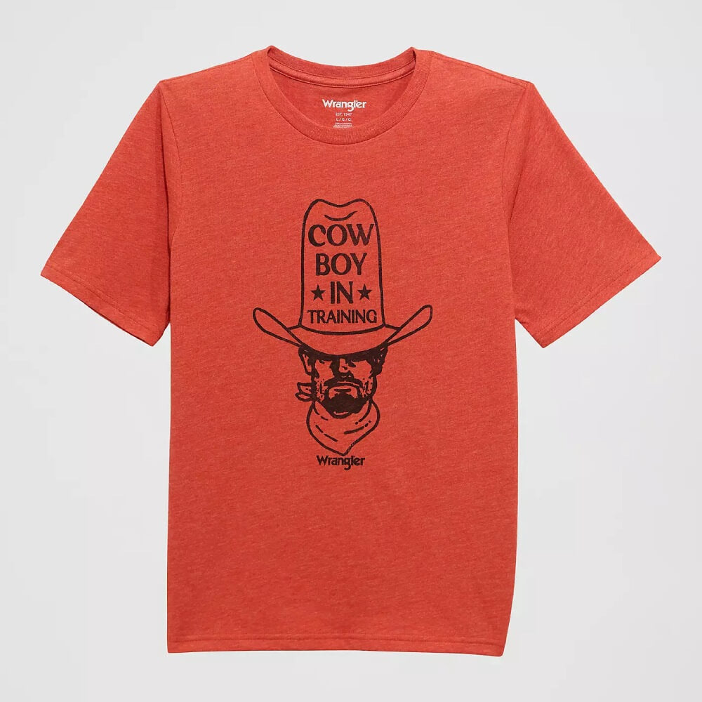 Wrangler Boys Logo Front Graphic T-Shirt Training Red - 112372975
