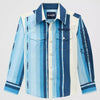 Wrangler Boys Logo Stripes Western Snap Shirt Blue Clouds - 112379217