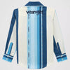 Wrangler Boys Logo Stripes Western Snap Shirt Blue Clouds - 112379217