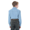 Wrangler Boys Long Sleeve Western Cowboy Cut Pearl Snap Shirt Denim - BW1251B