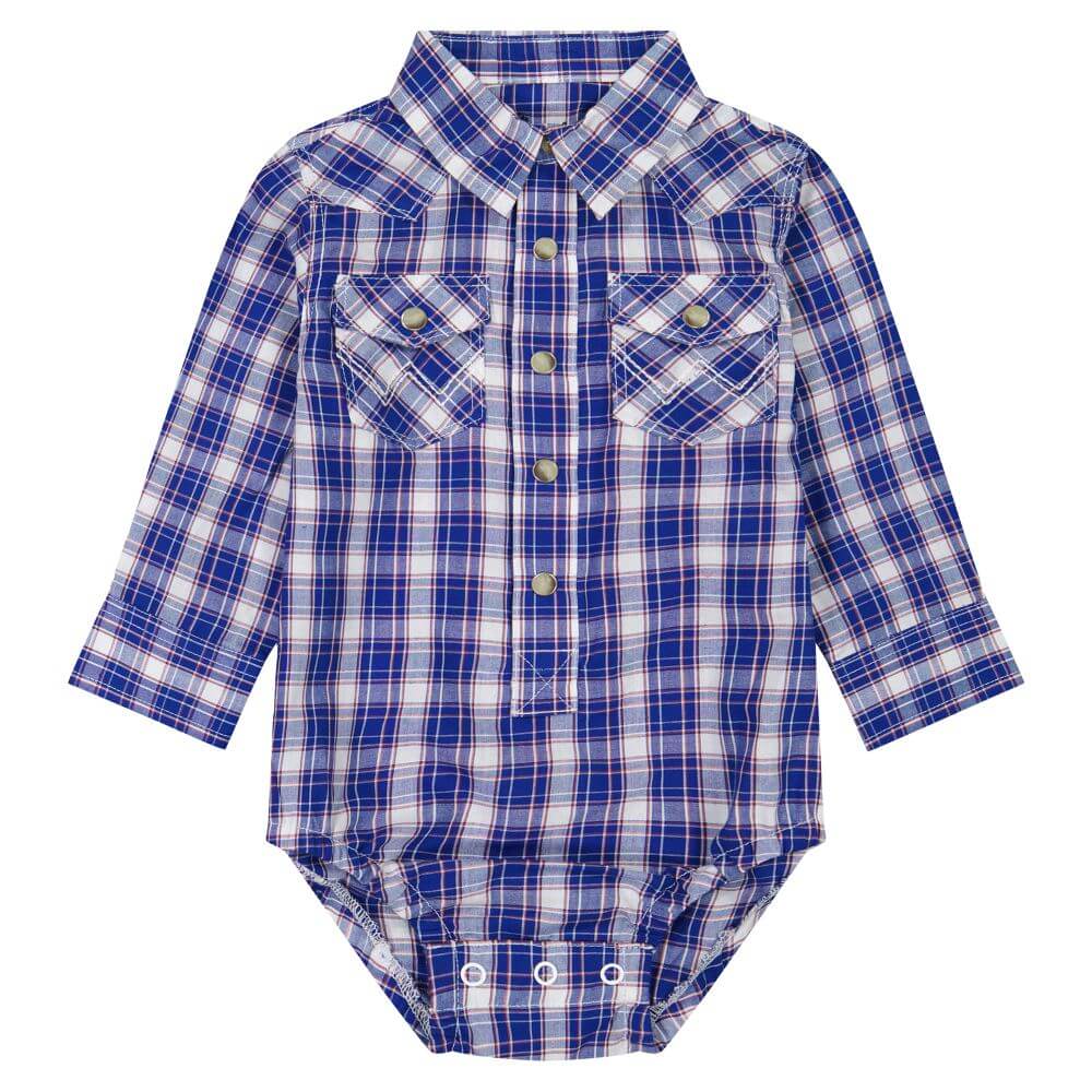 Wrangler Boys Long Sleeve Onesie Blue - 112381487