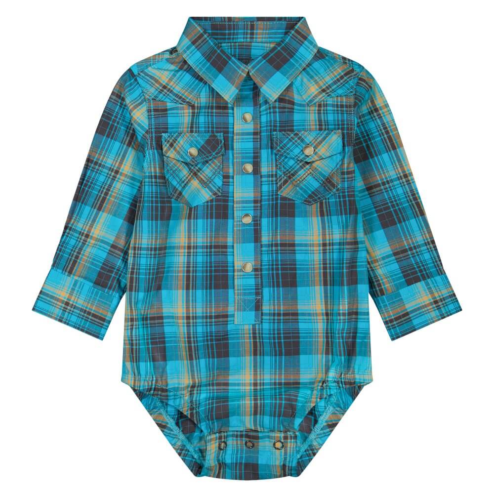 Wrangler Boys Long Sleeve Onesie Teal - 112381488