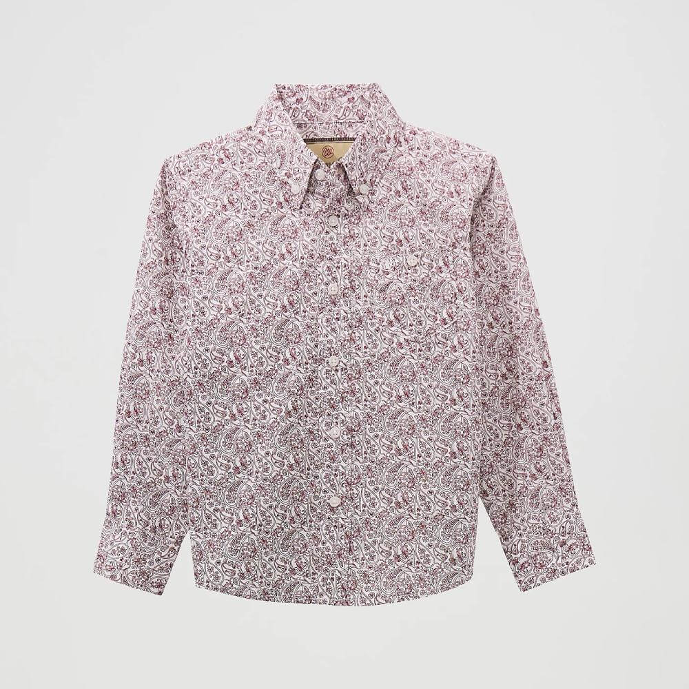 Wrangler Boys Button-Down Print Shirt Burgundy Paisley - 112369451