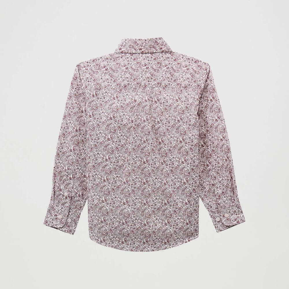 Wrangler Boys Button-Down Print Shirt Burgundy Paisley - 112369451