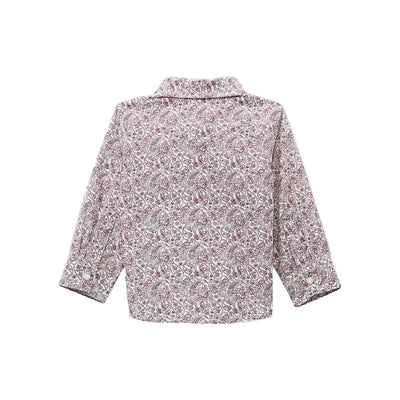 Wrangler Boys Print Western Snap Shirt Burgundy Paisley - 112369535