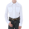 Wrangler Boys Long Sleeve Western Pearl Snap Shirt White - 204WHSL