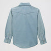 Wrangler Boys Long Sleeve Western Cowboy Cut Pearl Snap Shirt Denim - BW1251B