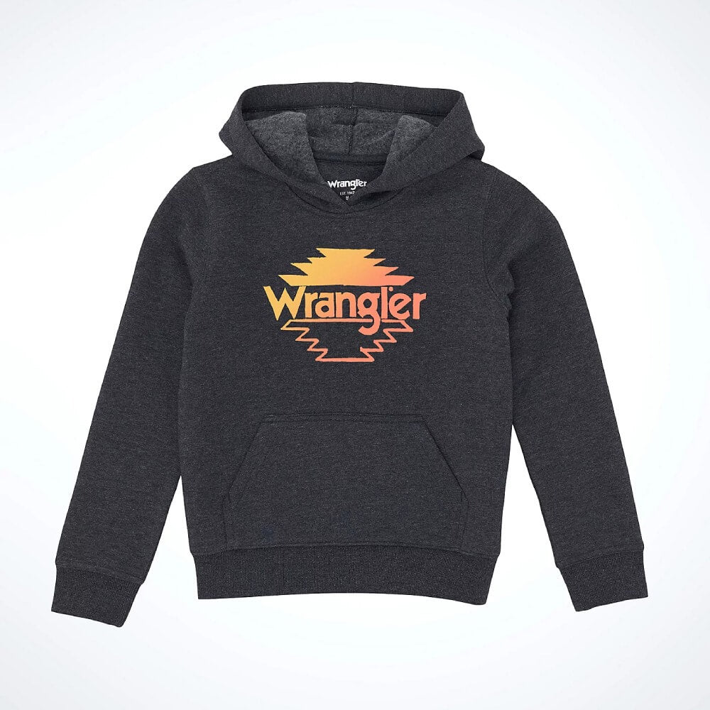 Wrangler Boys Multicolor Logo Pullover Hoodie Jet Black - 112365739