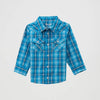 Wrangler Boys Plaid Western Snap Shirt