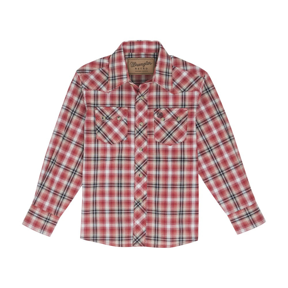 Wrangler Boys Retro Red Shirt