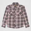 Wrangler Boys Retro Western Snap Plaid Shirt Grey Frost - 112381883