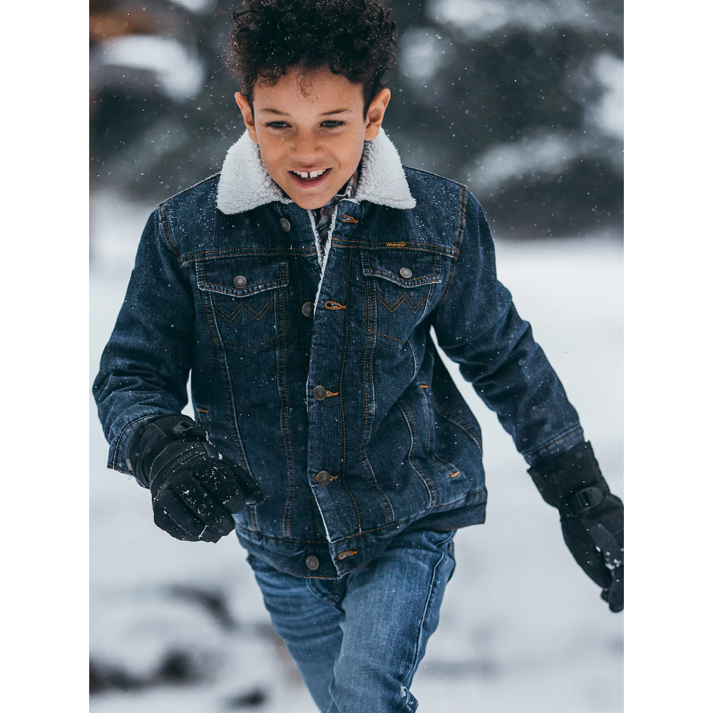 Wrangler Boys Sherpa Lined Denim Jacket - 84256RT