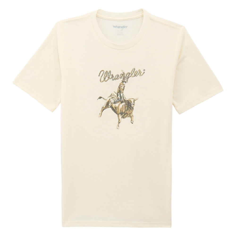 Wrangler Boys Short Sleeve Graphic T-Shirt Antique White Heather - 112375837