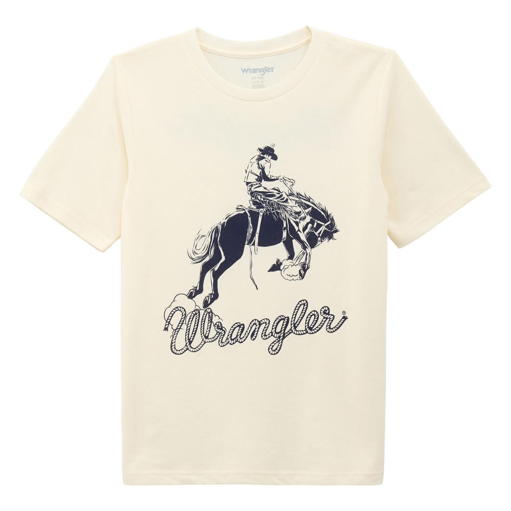 Wrangler Boys Short Sleeve Graphic T-Shirt Antique White Heather - 112375845