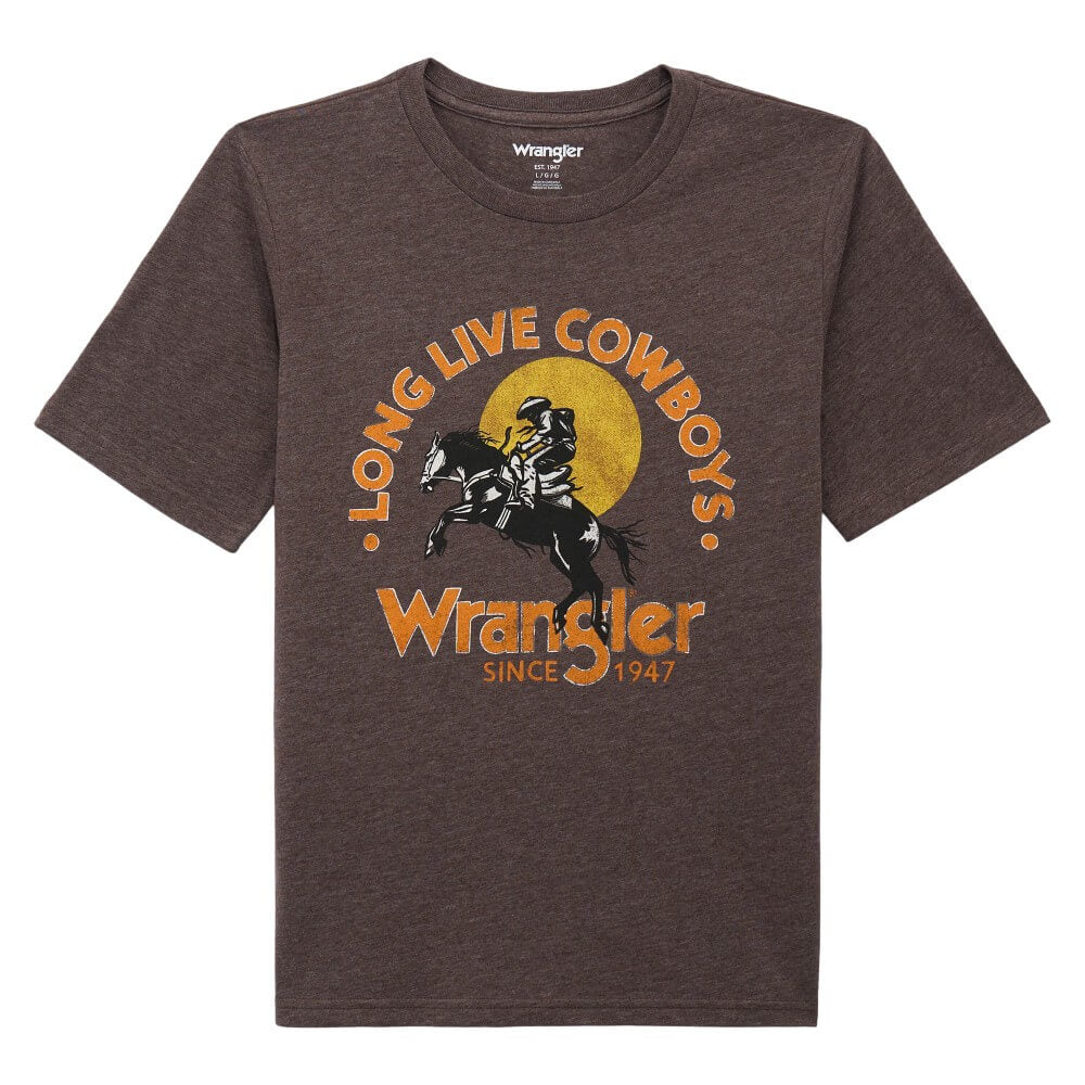 Wrangler Boys Short Sleeve Graphic T-Shirt Mole Heather - 112375838