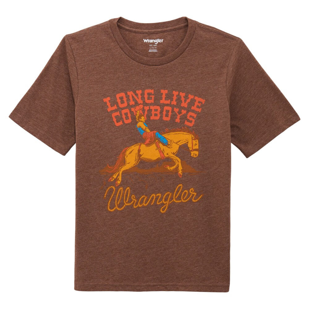 Wrangler Boys Short Sleeve Graphic T-Shirt Rocky Road Heather - 112375915