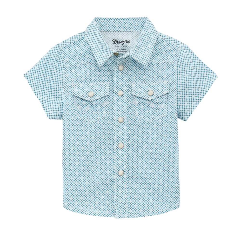 Wrangler Boys Short Sleeve Shirt Blue - 112378880