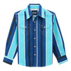 Wrangler Boys Vintage Brushpopper Snap Shirt Blue - 112379231