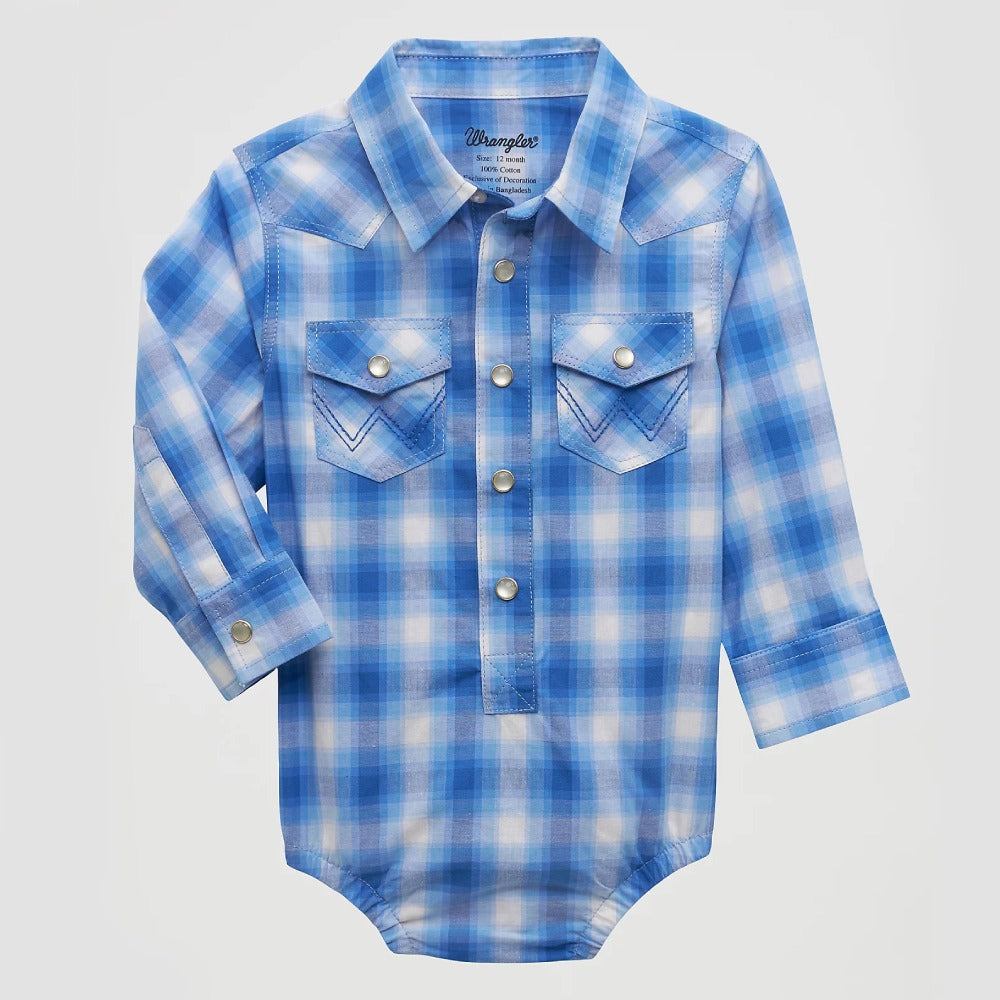 Wrangler Boys Western Blue Onesie