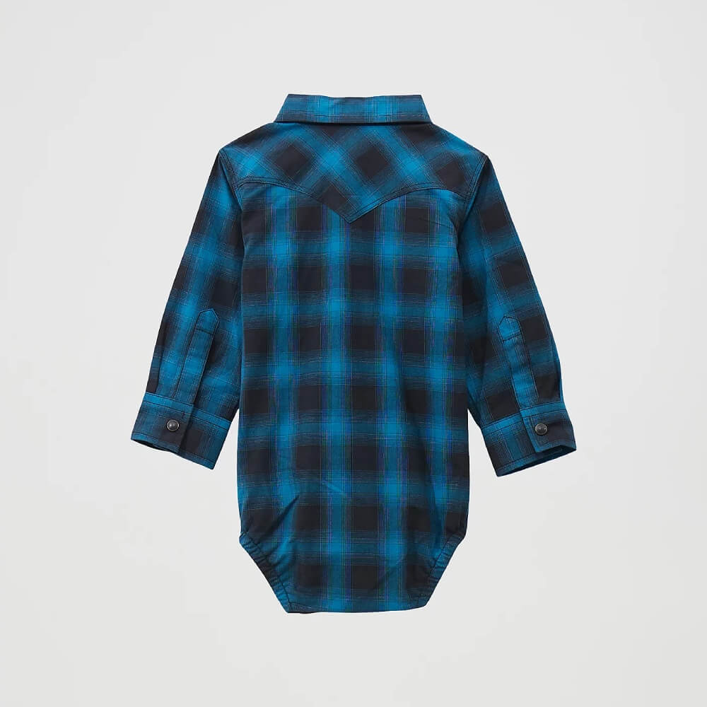 Wrangler Boys Western Snap Bodysuit Onesie Coal/Blue - 112369513