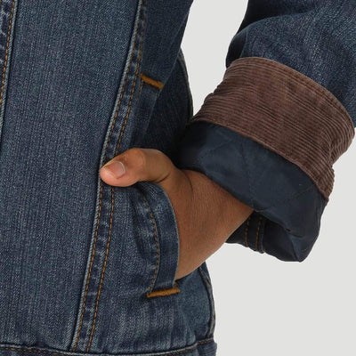 Wrangler Boys Western Styled Denim Rustic Jacket Rustic Blue