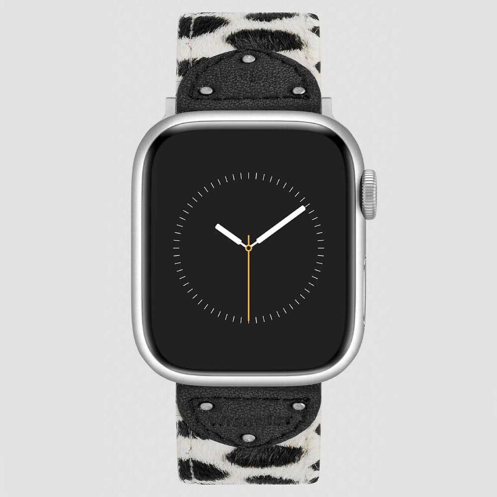 Wrangler Cow Hair Studded Universal Watchband Black/White - LW/1002SVCWWR