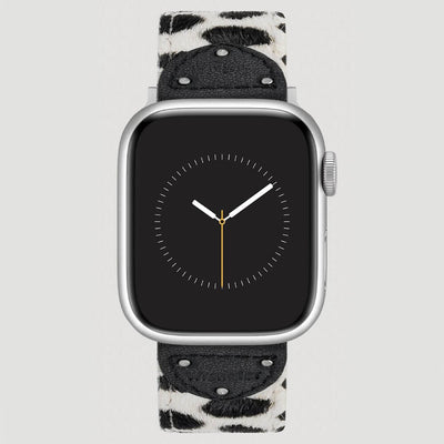 Wrangler Cow Hair Studded Universal Watchband Black/White - LW/1002SVCWWR